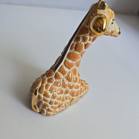 Vintage Rinconada Uruguay Pottery Clay Giraffe w Gold Trim Figurine #1711  3.5" - Picture 6 of 8